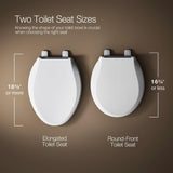 KOHLER 20111-0 Brevia, Slow Close Toilet Seat, Round Toilet Seat, Grip-Tight Bumpers Quick-Attach Hardware, White