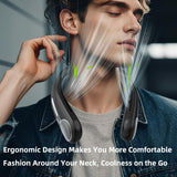 Portable Neck Fan,Hands Free Personal Wearable Bladeless Fan,6000mAh USB Rechargeable,360° Cooling,LED Display,4-Speeds,Birthday Gifts for Men Women Dad Mom,Stocking Stuffers Christmas Gifts (Black)