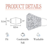 MLGDA Sparkly Sequin Face Cover Glitter Cotton Sequins Masc Masquerade Face Covering (Irregular, silver 1)