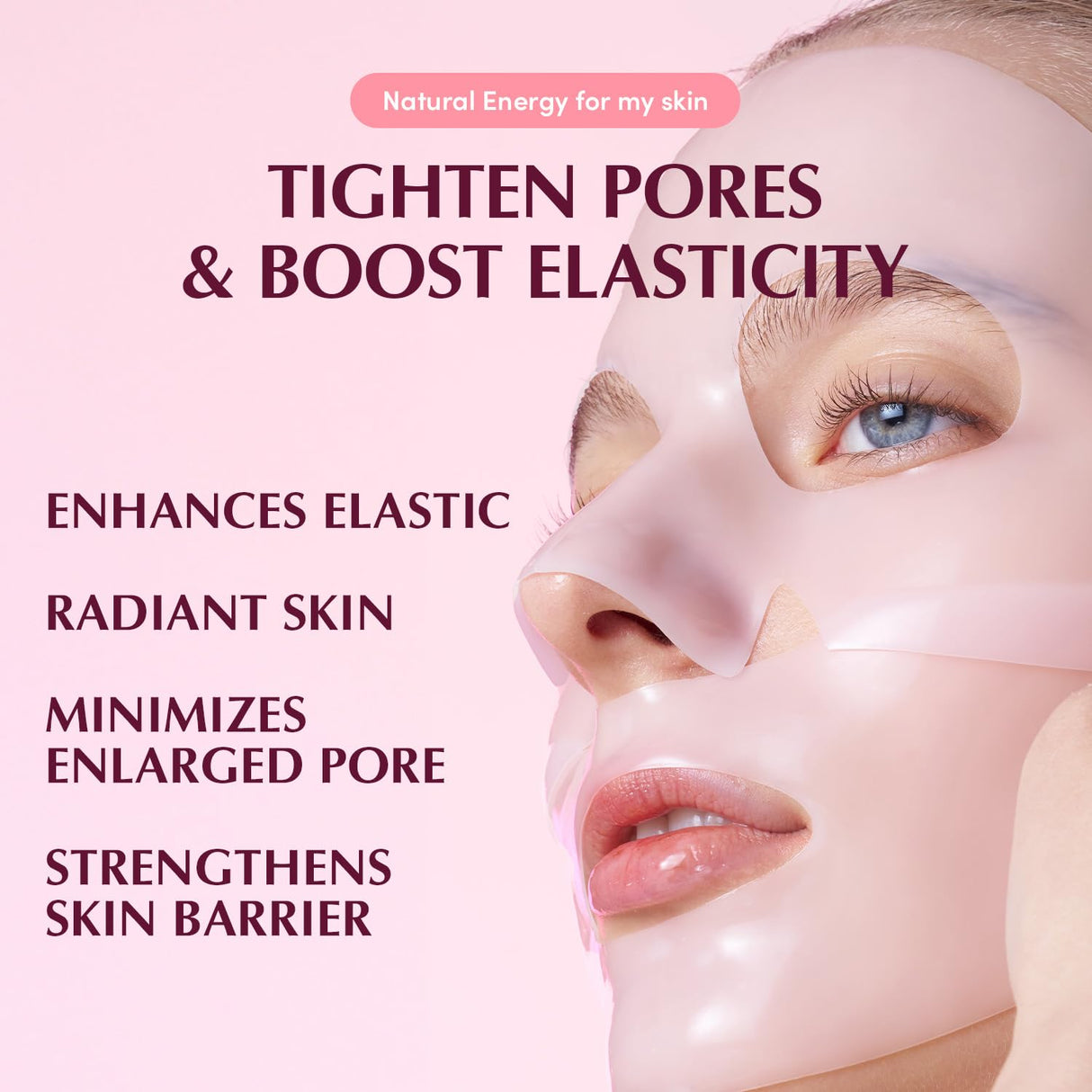 EQQUALBERRY Collagen Pore-Tight Up Mask - PDRN & Low Molecular Collagen for Pore Minimizing and Firming | Korean Collagen Face Mask for Glass Skin, 4 Sheets, 1.01 OZ.