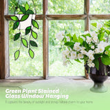 Handcrafted Real Stained Glass Window Hanging Green Plant Window Suncatcher