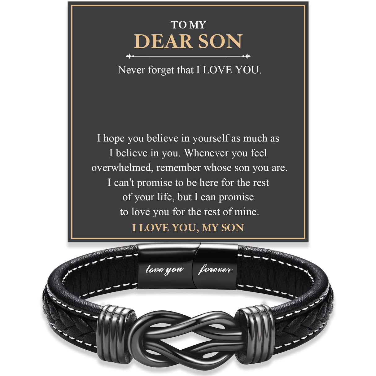 FIEEFX To My Son Bracelet Gifts from Dad Mom