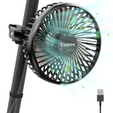Tonree Grow Tent Fan, 5.5" Greenhouse Clip Fan with Brushless Motor and Non-Slip Clamp, Strong Airflow and Low Noise, 360° Tilt, Easy Mount for Plant Hydroponics Circulation Cooling Ventilation Shed