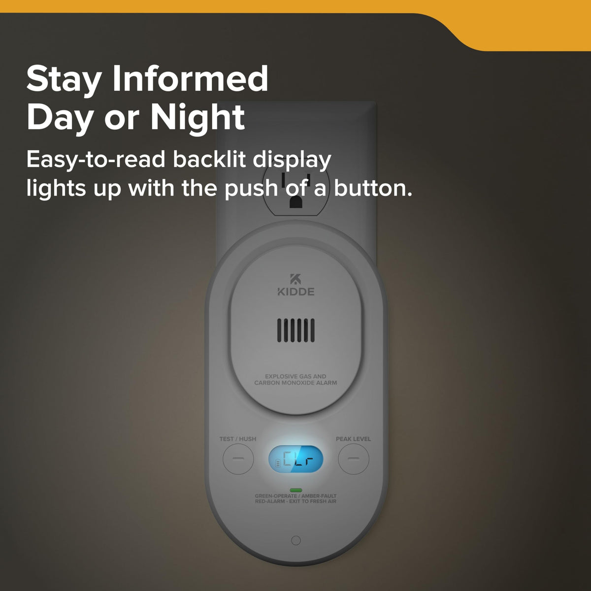 Kidde Carbon Monoxide & Explosive Gas Alarm, Plug-in & AA Battery, COPDLG