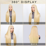 EAGERA 28 Inch 613 Blonde Glueless Wigs Human Hair Pre Plucked Pre Cut 7x5 Blonde HD Lace Front Wig 613 Pre Bleached Glueless Wigs 3 Seconds Wear and Go Closure Wig Human Hair 200% Density for Women