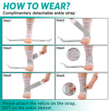 INDEEMAX Ankle Brace for Women & Men, Ankle Compression Sleeve Support Copper Infused Ankle Brace for Sprained Ankle, Plantar Fasciitis Sports, Achilles Tendonitis Pain Relief, Pink Silver, M