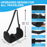 Airplane Foot Hammock, Foot Hammock for Travel Accessories with Ergonomic Removable Foot Divider Design, Airplane Foot Rest, Premium Comfortable Memory Foam & Hardboard for No Feet Clashing