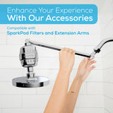 SparkPod Shower Head - High Pressure Rain - Premium Quality Luxury Design - Easy Clean Adjustable Replacement for Your Bathroom Shower Heads (Polished Chrome Finish, 6 Inch Round)