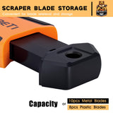 REXBETI Razor Blade Scraper Tool, 2 Pack Razor Scraper with Extra 314Pcs Razor Blades -14Pcs Metal and 300Pcs Plastic Blades, Cleaning Scraper Tool, Cooktop, Paint, Glass Scraper