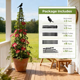 MQHUAYU 2 Pack Garden Trellis for Climbing Plants Outdoors,65Inch Cucumber Trellis Garden Obelisk Trellis Rustproof Plants Support with Adjustable Heights for Indoor Potted Plants, Vines, Vegetables