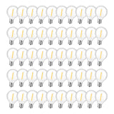 GvvooHome 50 Pack LED G40 Replacement Bulbs for String Lights, Shatterproof Plastic Globe Bulb for Indoor Outdoor Patio Decor, E12 Candelabra Socket Base, Warm White