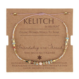 KELITCH Women Strand Bracelets Seed Bead Thin Rope Friendship Bracelets Handmade Adjustable Jewelry F