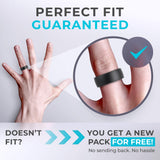 ThunderFit Men's Patterned Silicone Rings, Rubber Bands, 8mm Wide