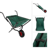 Pure Garden Folding Wheelbarrow with 80lb Capacity, Green