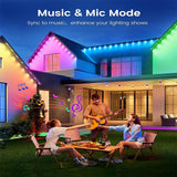 Sxlofty 65.6FT Permanent Outdoor RGB Lights,IP67 Waterproof Smart LED Eaves Lights with App/Remote Control,for Christmas and All Holiday Decor,Daily and Accent Lighting,House Roof and Garden Lighting