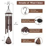 Soopau Gifts for Mom, 32" Bronze Wind Chimes, Birthday Gifts for Mom from Daughter Son, Christmas Birthday Gift for Mama Mother in Law