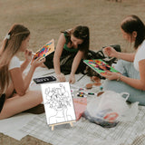 Cholemy 36 Pcs Paint and Sip Kit for Adults 8''x10'' Pre Drawn Canvas for Painting DIY Afro Acrylic Painting Kit Wood Easel Brushes Date Night Bulk for Christmas Party Gifts(Flower Lady)