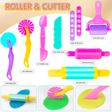 Dough Tool Sets for Kids Toddlers,Cute Playdough Accessories with Rolling Pin Dough Mat Storage Box,Party Pack Toys for Kids Age 2-4 3-5 4-8,Educational Toys Gift for Birthday Christmas Boys Girls