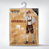Spooktacular Creations Halloween Men Oktoberfest Costume Set, Lederhosen Men with German Bavarian Hat, Beer Costume, Adults Halloween Brown Outfit for Beer Festival Party (Medium)