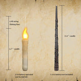 Floating Candles with Wand Remote, Magic Floating Halloween Candles, Flameless LED Flickering Witch Decor Hanging Candles for Halloween Christmas Birthday Party Room Ceiling Decorations, Pack of 12