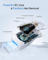 Finequin Laser Hair Removal for Women and Men, Air 15 Ice-cooling IPL Device Hair Removal for Nearly Painless & Long-Lasting Results From Home, 3 Modes & Auto Flashing for Fast Full Body Hair Removal