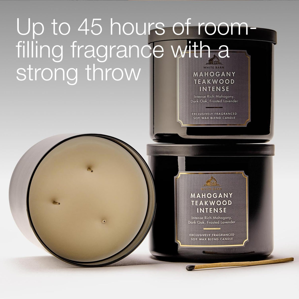 Bath & Body Works 3-Wick Candle, Mahogany Teakwood Intense, Soy Wax Blend