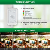 SANSI T8 Grow Lights for Indoor Plants, 2FT 4000K Full Spectrum, 25W (195W Equivalent) LED Grow Light Strips with 4-Level Dimmable, Auto On Off 4 8 12 Hrs Timer, IP54 Waterproof for Seed Starting