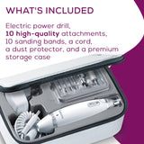 Beurer MP62 Professional Nail Drill Kit, Portable Electric File Machine with 10 Attachments & 10 Sanding Bands, Efile Dremel for Acrylic Gel Manicure and Pedicure, LED Light, with Storage Case