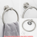 NearMoon Bath Towel Ring, Bathroom Hardware Accessories-Thicken Stainless Steel Hand Towel Holder for Bathroom, Modern Round Towel Hanger Wall Mounted (Brushed Nickel, 3 Pack)