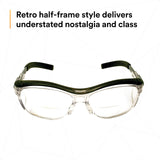 3M Safety Glasses with Readers, Nuvo Readers, +2.0 Diopter, Pack of 1, ANSI Z87, Clear Lens, Gray Frame, Soft Nose Bridge, Side Shields