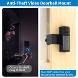 Anti-Theft Ring Doorbell Mount for 2026 Newest Ring Battery/Other Doorbell/Plus/Pro (2nd Gen), No-Drill Camera Doorbell Kits, Non-Blocking Motion Sensor, Accessories for Apartment & Rental, Black