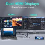 USB C Docking Station Dual Monitor 2 HDMI for Dell HP, Thunderbolt 3/4 Dock USB C Hub Triple Monitor to Displayport, 2 HDMI 4K, Ethernet, 5 USB, PD, SD/TF, 3.5MM for Lenovo,Surface,MacBook Laptops