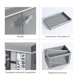 Homsorout Storage Bins with Lids - Fabric Closet Storage Bins with Window, Collapsible Baskets for Shelves 4 Pack, Home Decorative Boxes for Clothes, Closet, Office, Grey