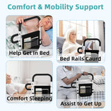 Bed Rails for Elderly Adults Safety - Adjustable Bed Assist Rails for Full Size Bed, Portable Bed Cane for Seniors with Storage Pocket, Hold up to 300 Lbs, Easy Setup, Bedside Safety and Stability