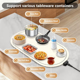 seenlast Warming Mat for Food with Adjustable Temperature Timer,10S Fast Heating Silicone Food Warmers for Parties Buffet and Home Daily,Food Warming Mat with Insulating Pad Raised Feet Protects Table