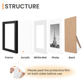 upsimples 4x6 Picture Frame, Photo Collage Wall Decor Set of 10, Black