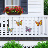 Daogtc Metal Butterfly Wall Decor - 9.6" Outdoor Fence Wall Art Decor, Hanging Decorations for Garden Yard Living Room Bedroom Patio Balcony(4 Pack)