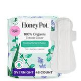 The Honey Pot Company - 48 ct - Herbal Pads for Women - Overnight w/Wings - Infused w/Essential Oils for Cooling Effect & Organic Cotton Cover - Feminine Care - FSA & HSA Eligible