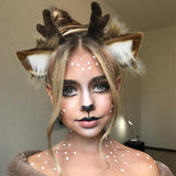 SIOTMERA Reindeer Antlers Headband, Realistic Deer Antlers Headbands Reindeer Ears Adults Christmas Party Birthday Makeup Cosplay, Reindeer Headband for Christmas Eve Costume Gift, Brown