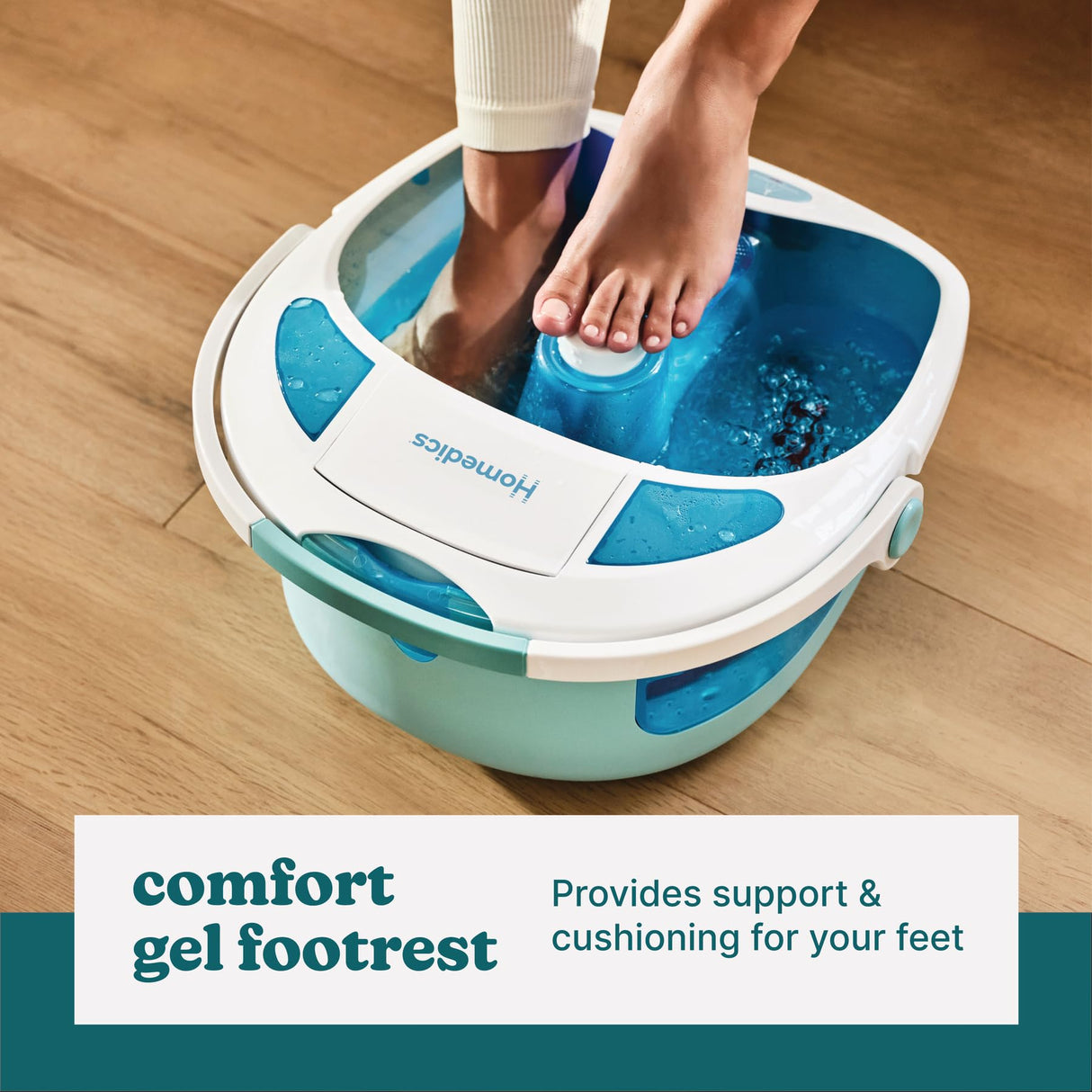 HoMedics Shower Bliss Foot Spa, Shower Massage Water Jets, Pedicure Center with 3 Attachments, Toe-Touch Control, FB-625H