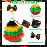 JcHrmers Juneteenth Porch Goose Outfit African American Goose Outfits Freedom Day Geese Clothes Fits 23" Cement Plastic Goose Statue for Juneteenth Outdoor Indoor Garden Yard Patio Decoration