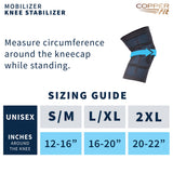 Copper Fit Mobilizer Knee Sleeve – ProSeries with Removable Side Stabilizers Knee Support for Advanced Recovery – Mobility, Knee Pain, Swelling, Inflammation, Circulation, Arthritis, Tendonitis (L/XL)