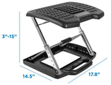 Mount-It! Adjustable Footrest with Massaging Bead | Adjustable Height and Tilt Office Foot Rest Stool for Under Desk Support | 5 Height Settings, 3 Tilt Settings | Black