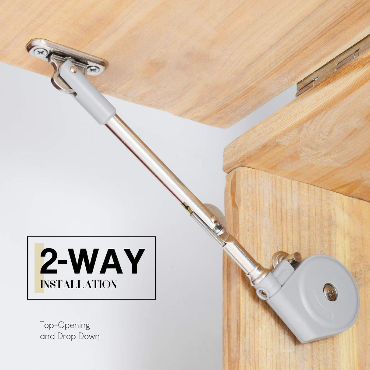 Morinbo Lid Stay 105 Degree Open with Soft Close, Lid Support for Toy Box and Upward Top-Opening Flap Doors, Easy to Install (Pack of 1)