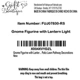 Outdoor Garden Gnome Statue with Solar Lantern Light Resin Yard Decor Patio Lawn Pathway Figurine Holiday Decoration Gnome Gift for Women Mom