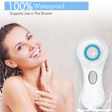 Facial Cleansing Brush, Sonic Face Scrubber Exfoliator for Women Skin Care Deep Cleaning Exfoliating, Rechargeable Waterproof Electric with 2 Speeds for Home & Travel(White)