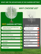 Fruit Tree Netting for Cicadas - with Zipper 4Pcs 5 x 4FT Garden Bird Netting for Blueberry Bushes with Drawstring,Insect Plant Protection Mesh Net Bags for Tomato,Cicada,Animals (4, 4 x 5 FT)
