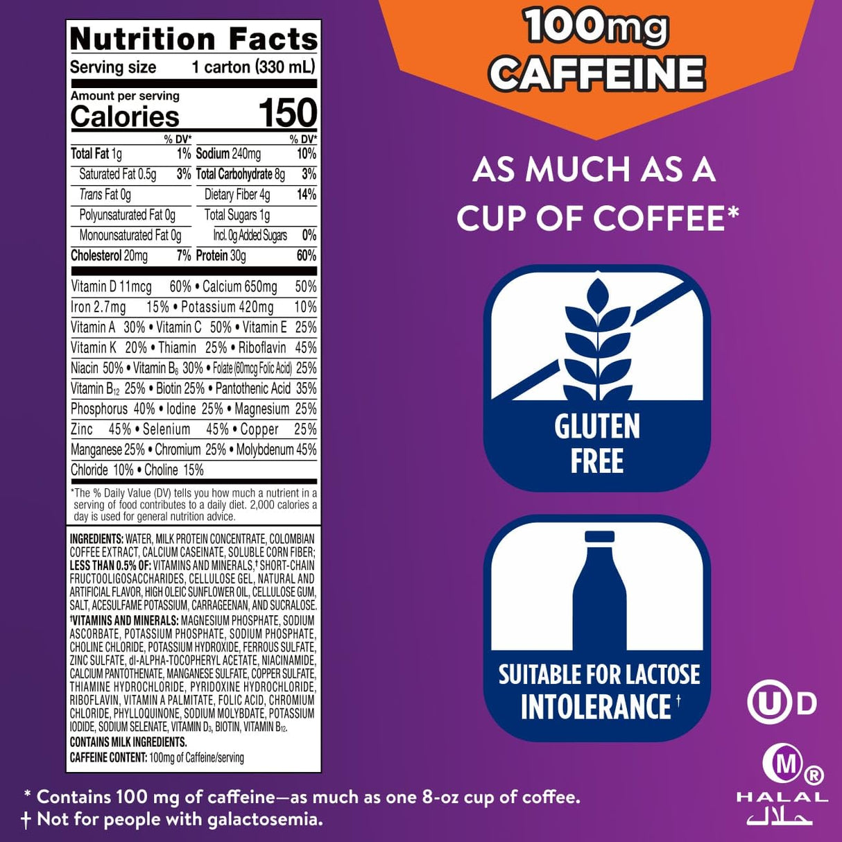 Ensure Max Protein Cafe Mocha Nutrition Shake | 30g Protein, 1g Sugar, 4g Fiber Blend | 12 Pack