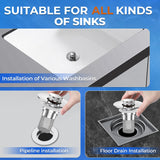 Bathroom Sink Drain Strainer,(4PCS) Pop-up Sink Drain Strainer with Removable Stainless Steel Strainer Basket Hair Catcher, Bathroom Sink Strainer for Bathroom Sink Stopper Replacement