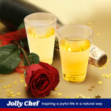JOLLY CHEF 12 oz Clear Plastic Cups, 100 Pack Heavy-duty Party Glasses, Disposable Plastic Cups for Halloween,Thanksgiving Day, Christmas Party